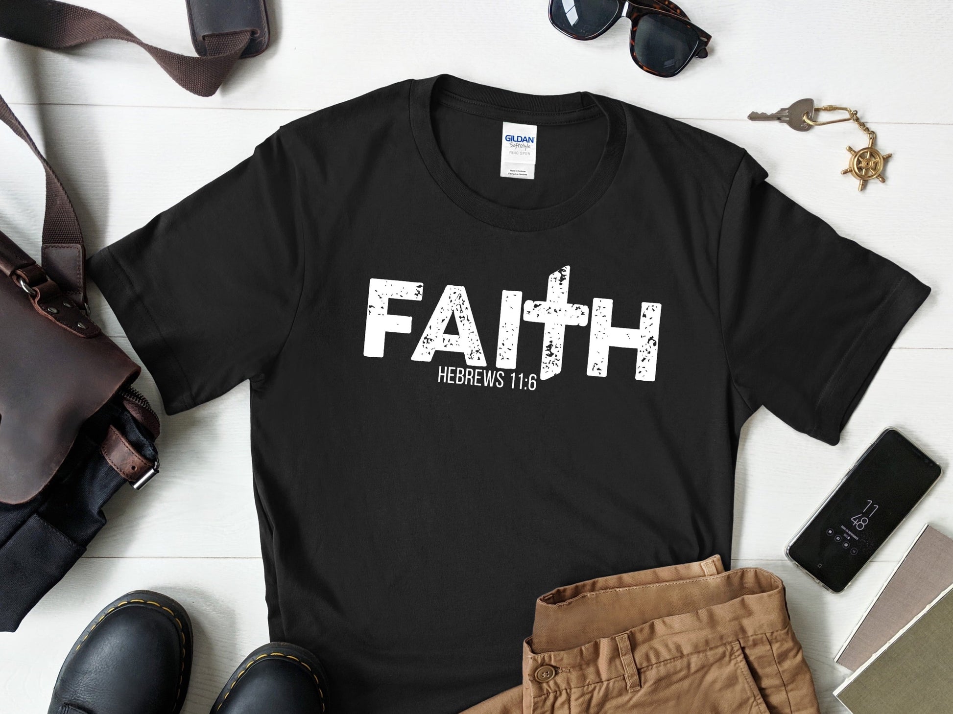 Men's Faith Cross Short Sleeve Tee - Premium Men's T-Shirt -  Follower Of Faith ApparelChristian clothing for men, Cotton, Crew neck, DTG, faith Bible verse tee, Men's Clothing, men's Faith t shirt, men's short sleeve tees, mens short sleeve, mens short sleeve tee, Neck Labels, new, Regular fit, T-shirts, the truth Shop our Christian T-Shirts & Apparel