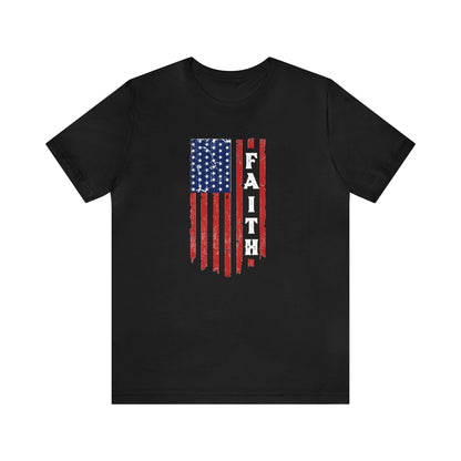 Men’s Faith Flag Short Sleeve Tee - Premium Men's Short Sleeve T-Shirts -  Follower Of Faith Apparelclean simple design for men's t shirts, Cotton, Crew neck, Men's Christian t shirt, Men's Clothing, men's Faith American flag, men's faith apparel, men's faith clothing, Men's Faith t shirt, men's Jesus shirts, men's short sleeve Christian T shirt, men's t shirts with American flag, mens short sleeve tee, Regular fit, T-shirts, Unisex Shop our Christian T-Shirts & Apparel