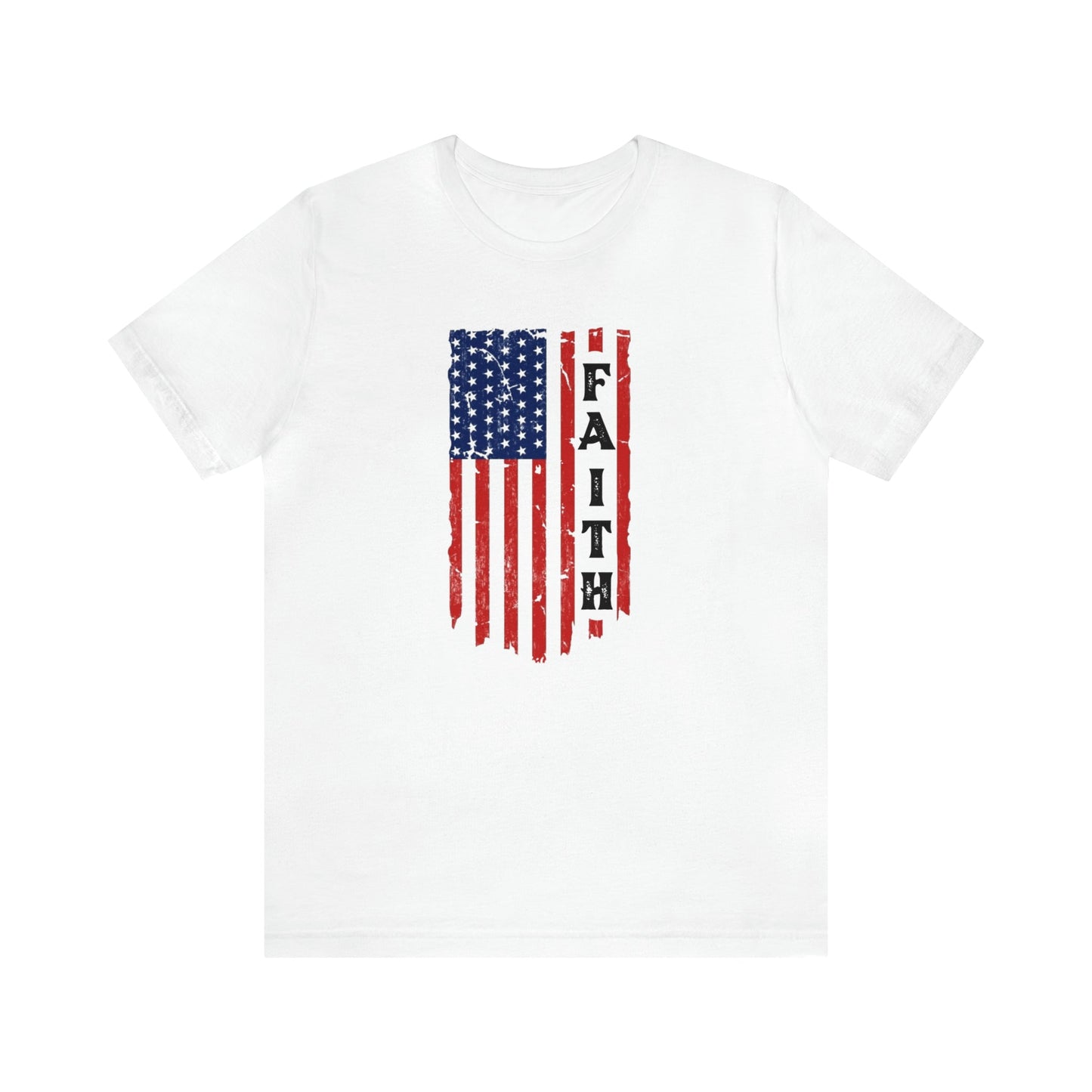 Men’s Faith Flag Short Sleeve Tee - Premium Men's Short Sleeve T-Shirts -  Follower Of Faith Apparelclean simple design for men's t shirts, Cotton, Crew neck, Men's Christian t shirt, Men's Clothing, men's Faith American flag, men's faith apparel, men's faith clothing, Men's Faith t shirt, men's Jesus shirts, men's short sleeve Christian T shirt, men's t shirts with American flag, mens short sleeve tee, Regular fit, T-shirts, Unisex Shop our Christian T-Shirts & Apparel