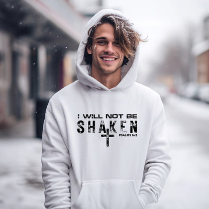 Men’s I Will Not Be Shaken Hoodie - Premium Hoodie -  Follower Of Faith Apparel Best seller mens, Best seller mens hoodie, Christian clothing for men, DTG, Hoodies, I will not be shaken hoodie, Men's Clothing, men's faith apparel, men's faith clothing, men's Jesus shirts, Mens best seller hoodie, mens hoodie, Mens psalms hoodie, Men’s hoodie, Men’s sweatshirt, Men’s sweatshirts, new, new arrival, Psalms 16:8 hoodie, Regular fit, Unisex Shop our Christian T-Shirts & Apparel