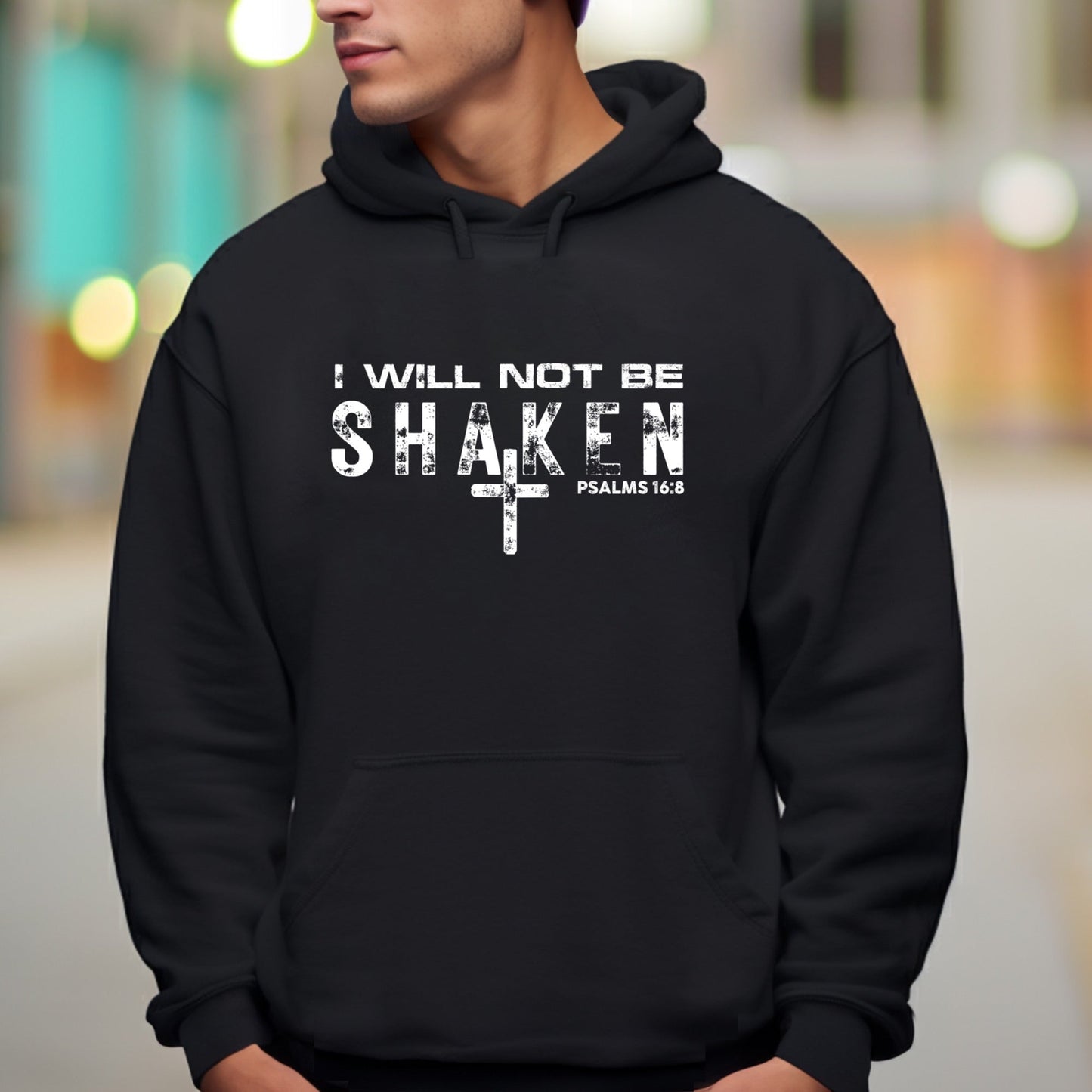 Men’s I Will Not Be Shaken Hoodie - Premium Hoodie -  Follower Of Faith Apparel Best seller mens, Best seller mens hoodie, Christian clothing for men, DTG, Hoodies, I will not be shaken hoodie, Men's Clothing, men's faith apparel, men's faith clothing, men's Jesus shirts, Mens best seller hoodie, mens hoodie, Mens psalms hoodie, Men’s hoodie, Men’s sweatshirt, Men’s sweatshirts, new, new arrival, Psalms 16:8 hoodie, Regular fit, Unisex Shop our Christian T-Shirts & Apparel