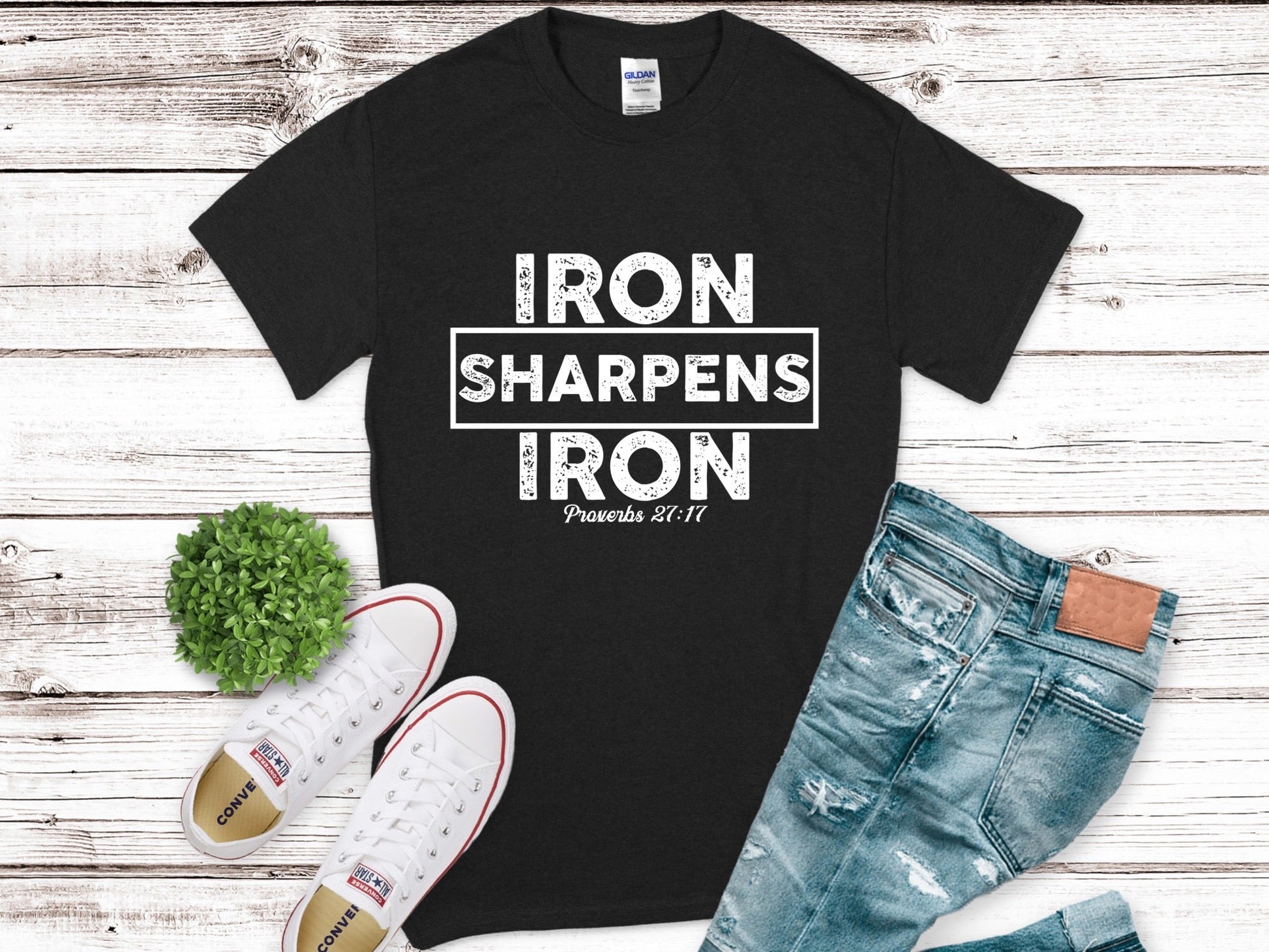 Men's Iron Sharpens Iron Short Sleeve Tee - Premium Men's Short Sleeve T-Shirts -  Follower Of Faith ApparelCrew neck, DTG, Iron sharpens iron t shirt, Men's Clothing, Mens Christian T shirts, Mens short sleeve tee, Proverbs 27:17 Bible verse t shirt, Proverbs tees, Regular fit, T-shirts, Unisex Shop our Christian T-Shirts & Apparel