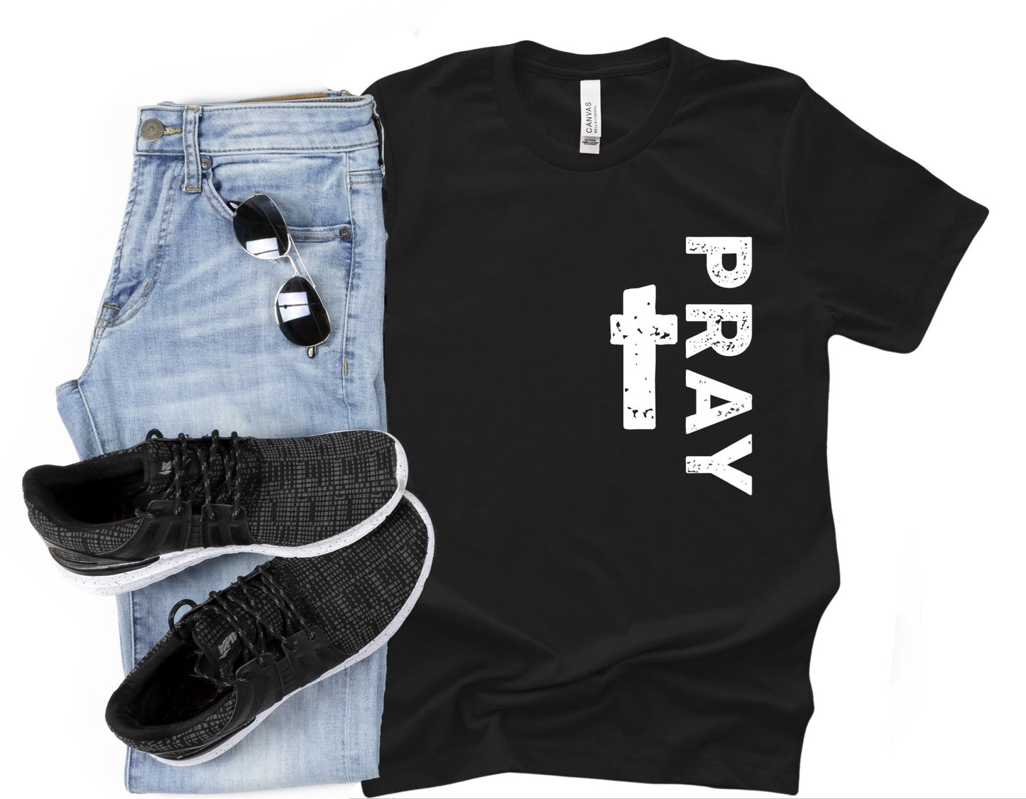 Men’s Pray Short Sleeve Tee - Premium Men's T-Shirt -  Follower Of Faith Apparelclean simple design for men's t shirts, Crew neck, Men's Clothing, men's faith clothing, Men's faith t shirt with cross, men's Jesus shirts, men's short sleeve Christian T shirt, Mens short sleeve tee, Pray t shirt, Pray tee with cross for men, Regular fit, semi-fitted, short sleeve, T-shirts, Unisex Shop our Christian T-Shirts & Apparel