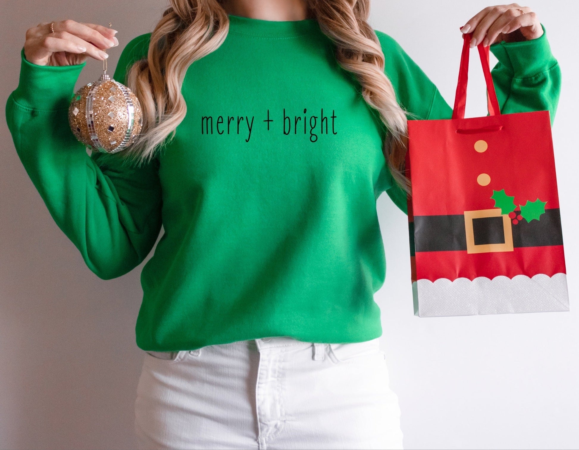 Merry + Bright Ladies Minimalist Sweatshirt - Premium Sweatshirt -  Follower Of Faith ApparelChristian Christmas sweater, Christmas clothing, Crew neck, Holiday apparel, Holiday clothing, Ladies sweatshirt, Ladies sweatshirts, Merry and bright, Minimalist Christmas Sweatshirt, Minimalist designs for tshirts, new, Regular fit, Sweatshirts, Unisex, Valentine's Day Picks, Women's Clothing Shop our Christian T-Shirts & Apparel