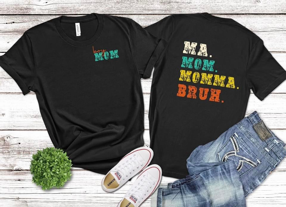 Mom, Bruh Ladies Short Sleeve Tee - Premium Ladies Short Sleeve T-Shirt -  Follower Of Faith Apparelboy mom tees, bruh t shirts, bruh tees, Christian T shirt, Cotton, Crew neck, funny mom t shirts, Jesus tees for ladies, ladies bruh shirts, ladies Christian apparel, Ladies Christian tees, ladies t shirt, mom momma ma bruh t shirt, mom tees, Regular fit, short sleeve ladies Christian shirt, T-shirts, Unisex, Women's Clothing, Women’s Christian t shirts Shop our Christian T-Shirts & Apparel