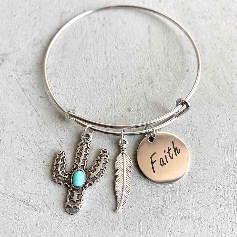 Multi-Charm Alloy Bracelet - Premium bracelet -  Follower Of Faith Apparel alloy bracelet, feather bracelet, H.Y&F.J, multi-charm bracelet, Ship From Overseas Shop our Christian T-Shirts & Apparel