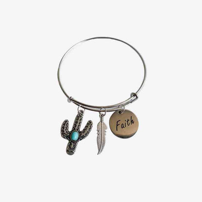 Multi-Charm Alloy Bracelet - Premium bracelet -  Follower Of Faith Apparel alloy bracelet, feather bracelet, H.Y&F.J, multi-charm bracelet, Ship From Overseas Shop our Christian T-Shirts & Apparel