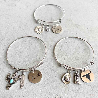 Multi-Charm Alloy Bracelet - Premium bracelet -  Follower Of Faith Apparelalloy bracelet, feather bracelet, H.Y&F.J, multi-charm bracelet, Ship From Overseas Shop our Christian T-Shirts & Apparel