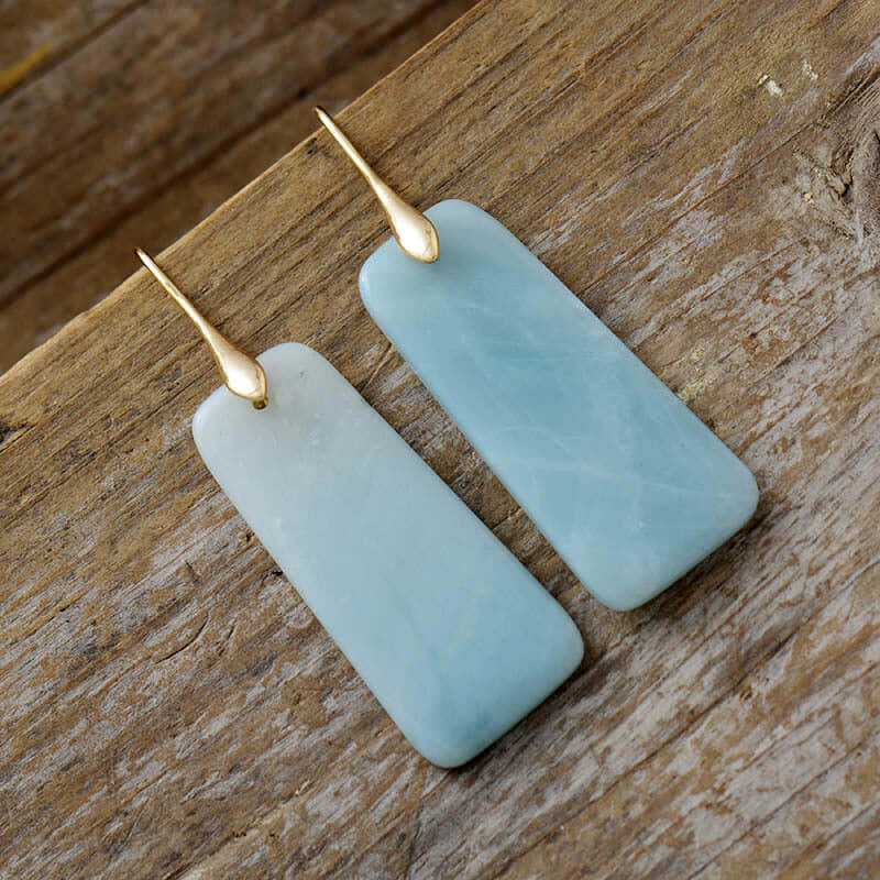 Natural Stone Geometric Shape Earrings - Premium Earrings -  Follower Of Faith Apparel copper, earrings, faith, follower, geometric, jewelry, ladies jewelry, natural, Natural stone earrings, new arrival, plated, sale, shape, stone, stone jewelry, women’s earrings Shop our Christian T-Shirts & Apparel