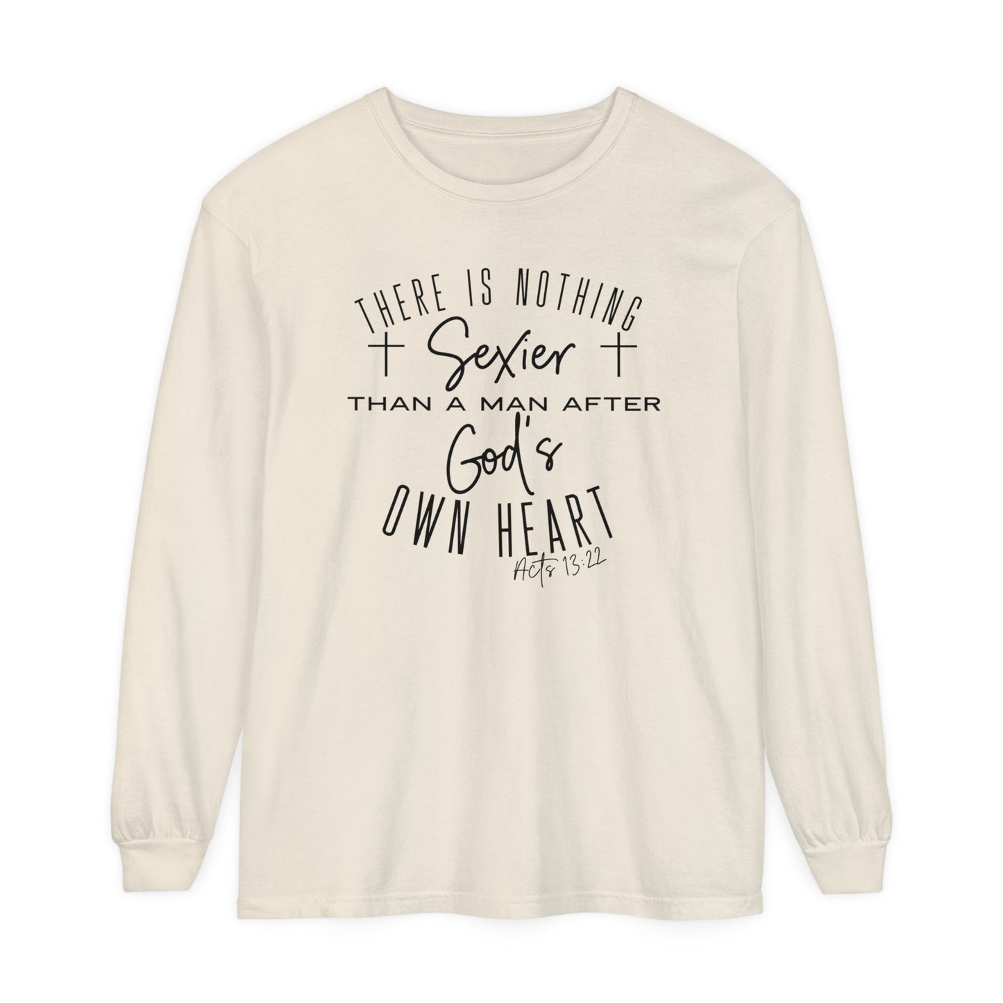 Nothing Sexier Than A Man After God’s Own Heart Vintage Ladies Long Sleeve T-Shirt - Premium Ladies Long Sleeve -  Follower Of Faith ApparelActs 13:22 t shirt, Bible verse long sleeve t shirt, Christian long sleeve tee, Comfort colors Faith tee, Cotton, DTG, Faith vintage t shirts, Funny Christian t shirt, Ladies long sleeve, Long Sleeves, New, Scripture tees, Seasonal Picks, There’s nothing sexier than a man after gods own heart, Unisex, Women's Clothing Shop our Christian T-Shirts & Apparel