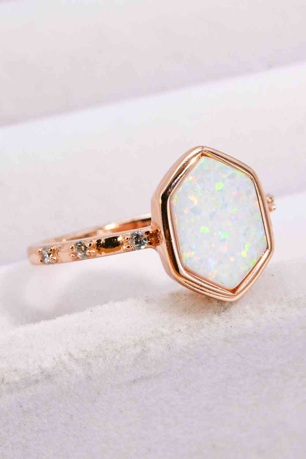 Opal Hexagon Sterling Silver Ring - Follower Of Faith Apparel