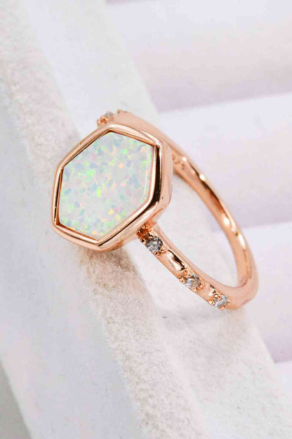 Opal Hexagon Sterling Silver Ring - Follower Of Faith Apparel