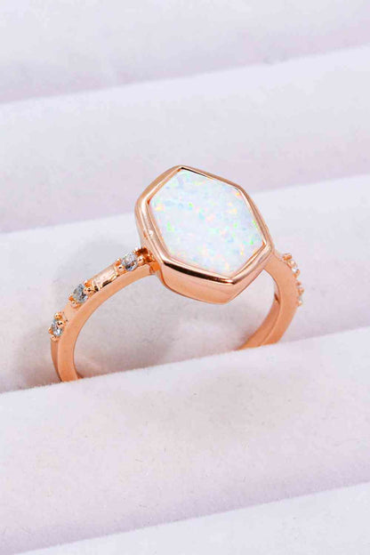 Opal Hexagon Sterling Silver Ring - Follower Of Faith Apparel