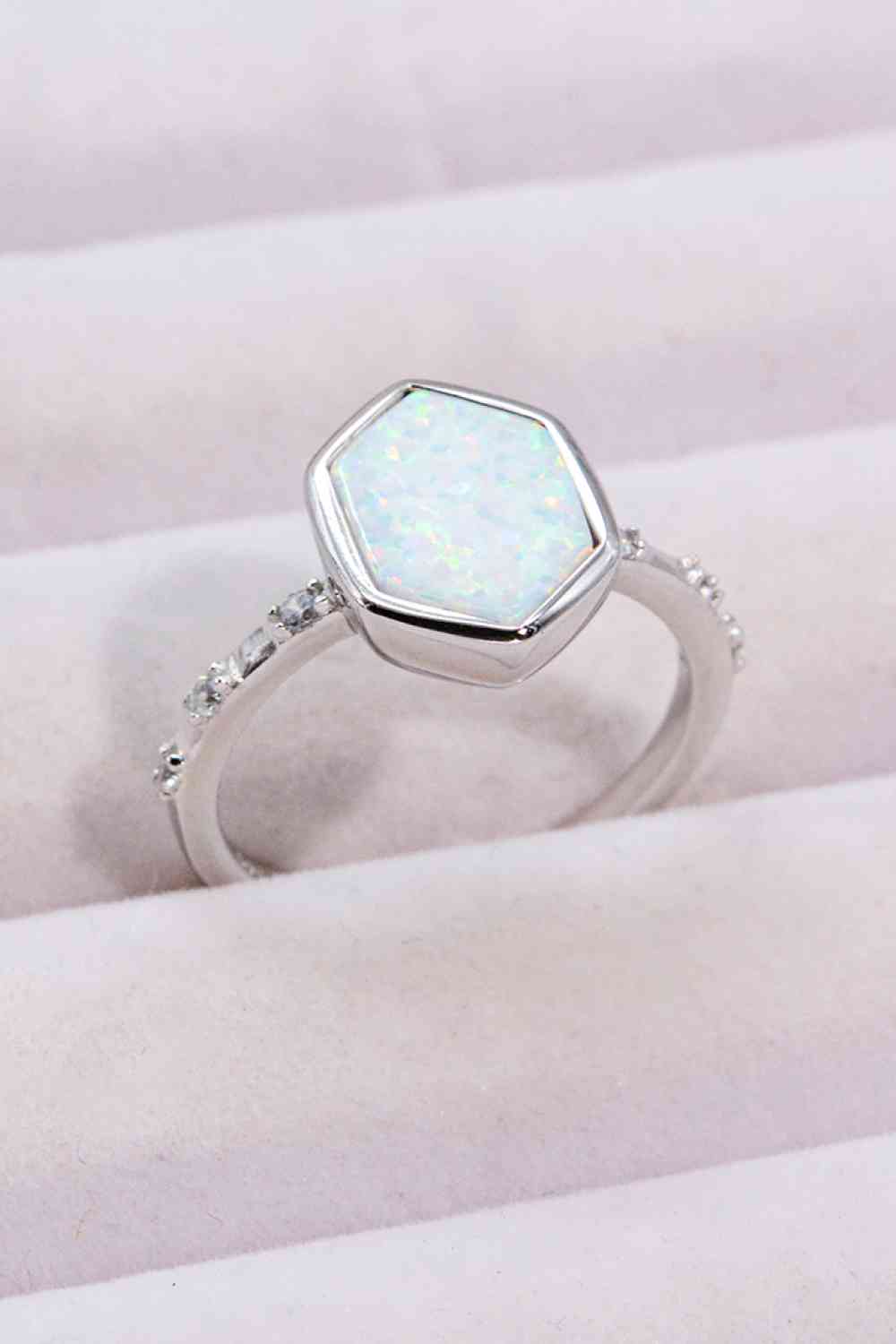 Opal Hexagon Sterling Silver Ring - Follower Of Faith Apparel