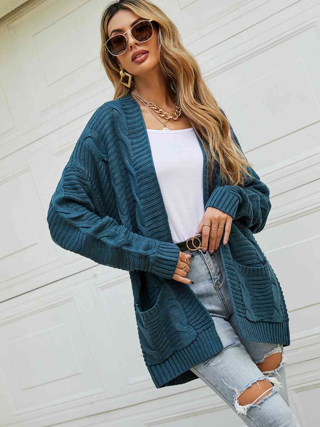 Open Front Dropped Shoulder Longline Cardigan - Premium Cardigan -  Follower Of Faith Apparel K&M, Long sleeve cardigan, Open front cardigan, Ship From Overseas Shop our Christian T-Shirts & Apparel