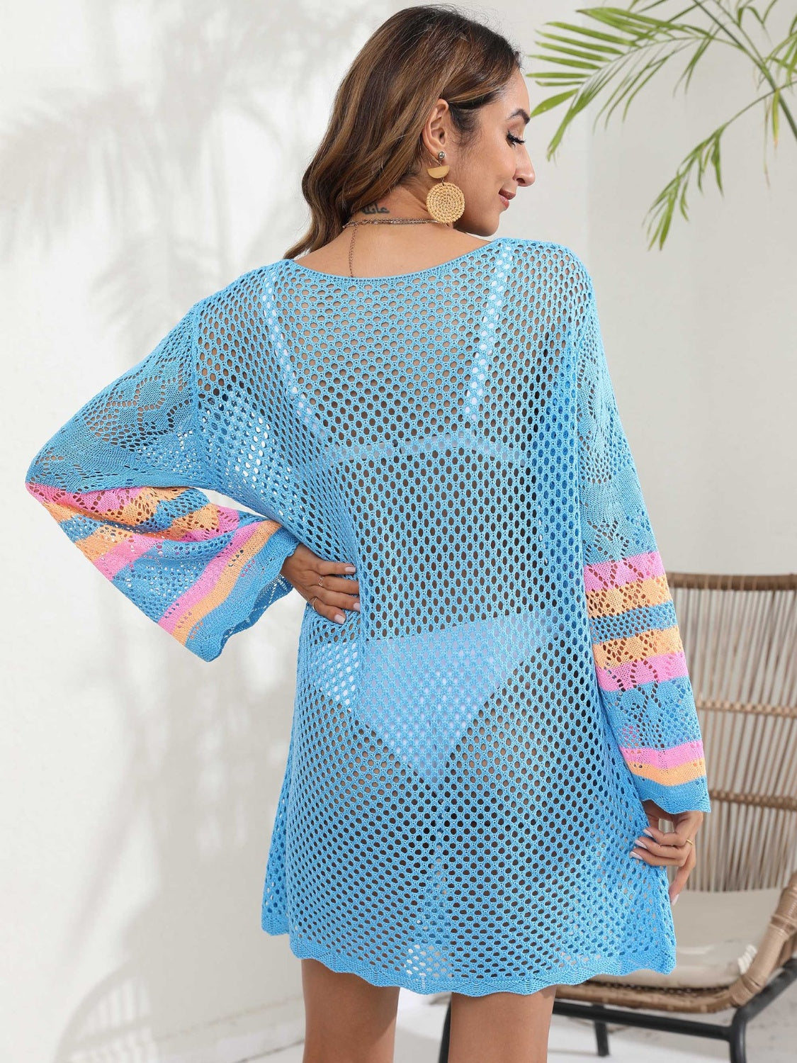 Openwork Contrast Long Sleeve Cover-Up (several colors) - Premium Ladies Coverup -  Follower Of Faith Apparel Beach cover up for women, Boho swim suit cover up, Knit cover up, Ladies cover up, Long sleeve cover up swimwear, O & Y.M, Ship From Overseas, Swimsuit cover up, Womens cover up Shop our Christian T-Shirts & Apparel