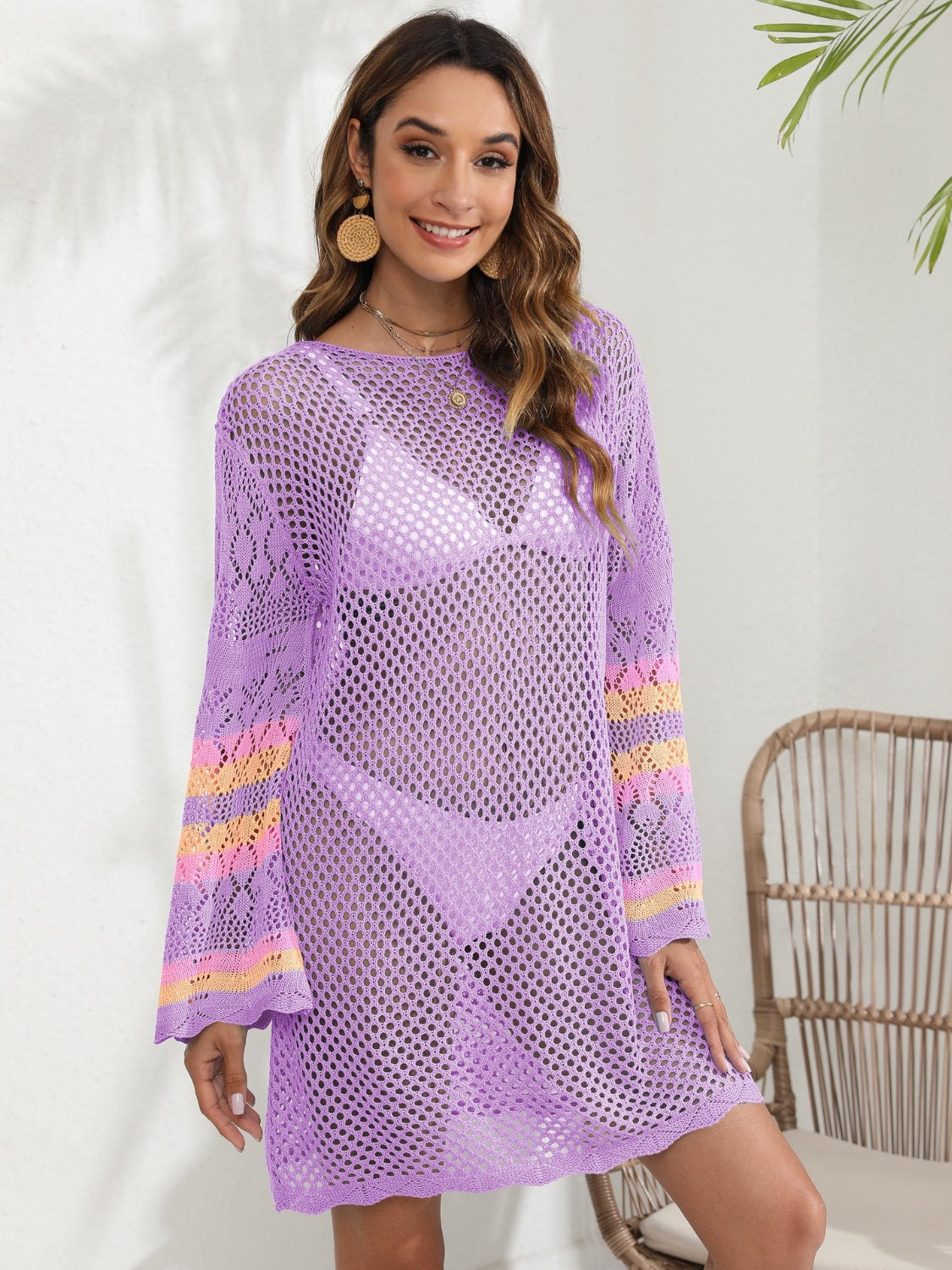 Openwork Contrast Long Sleeve Cover-Up (several colors) - Premium Ladies Coverup -  Follower Of Faith Apparel Beach cover up for women, Boho swim suit cover up, Knit cover up, Ladies cover up, Long sleeve cover up swimwear, O & Y.M, Ship From Overseas, Swimsuit cover up, Womens cover up Shop our Christian T-Shirts & Apparel