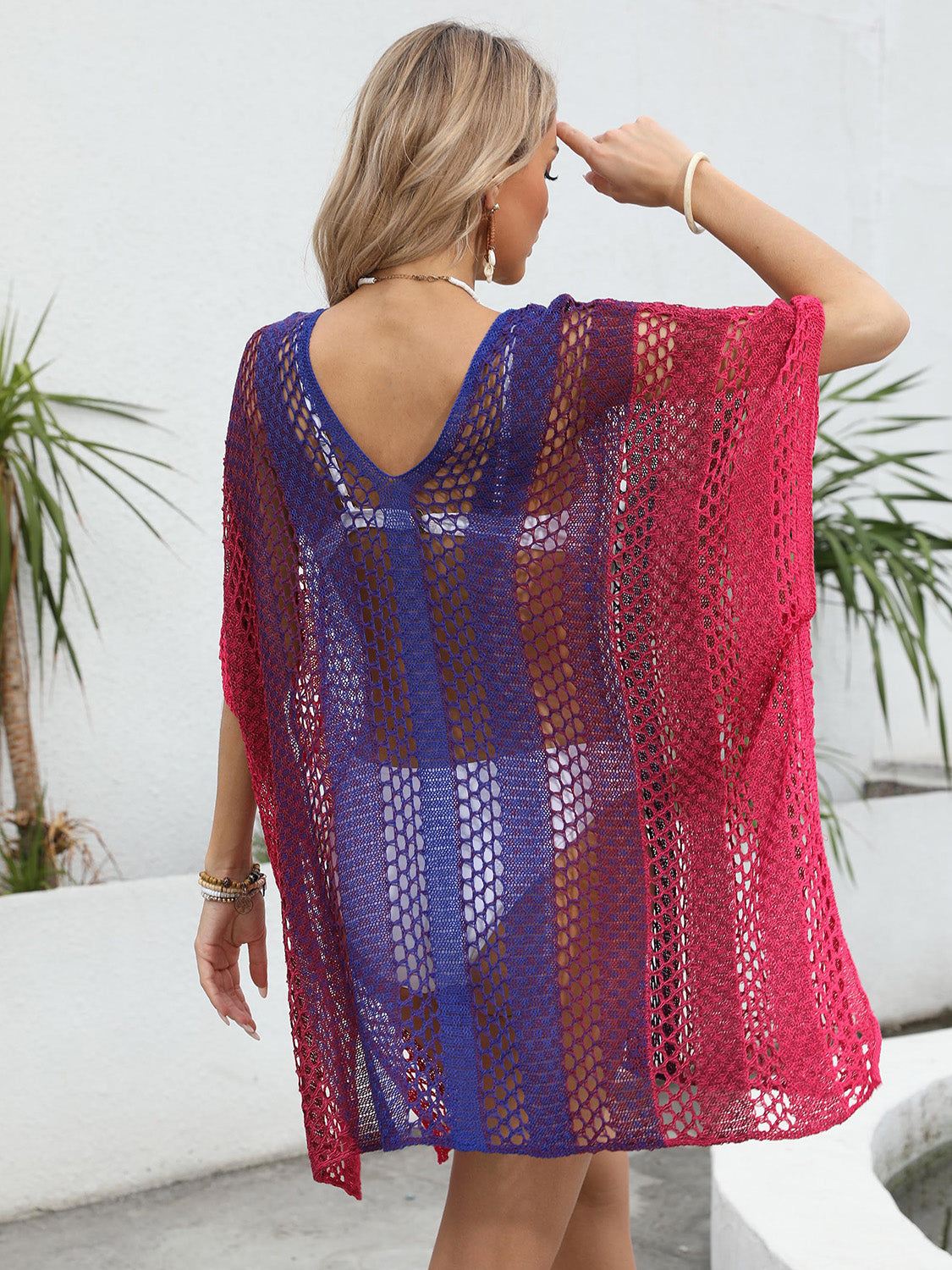 Openwork Contrast V-Neck Cover-Up (3 colors) - Premium Ladies Coverup -  Follower Of Faith Apparel beach apparel, Beach cover up for women, Colorful cover up, Knit cover up, Ladies cover up, new arrival, new arrivals, O & Y.M, Sale, Ship From Overseas, Stylish beach cover up, Swimsuit cover up, Womens cover up Shop our Christian T-Shirts & Apparel