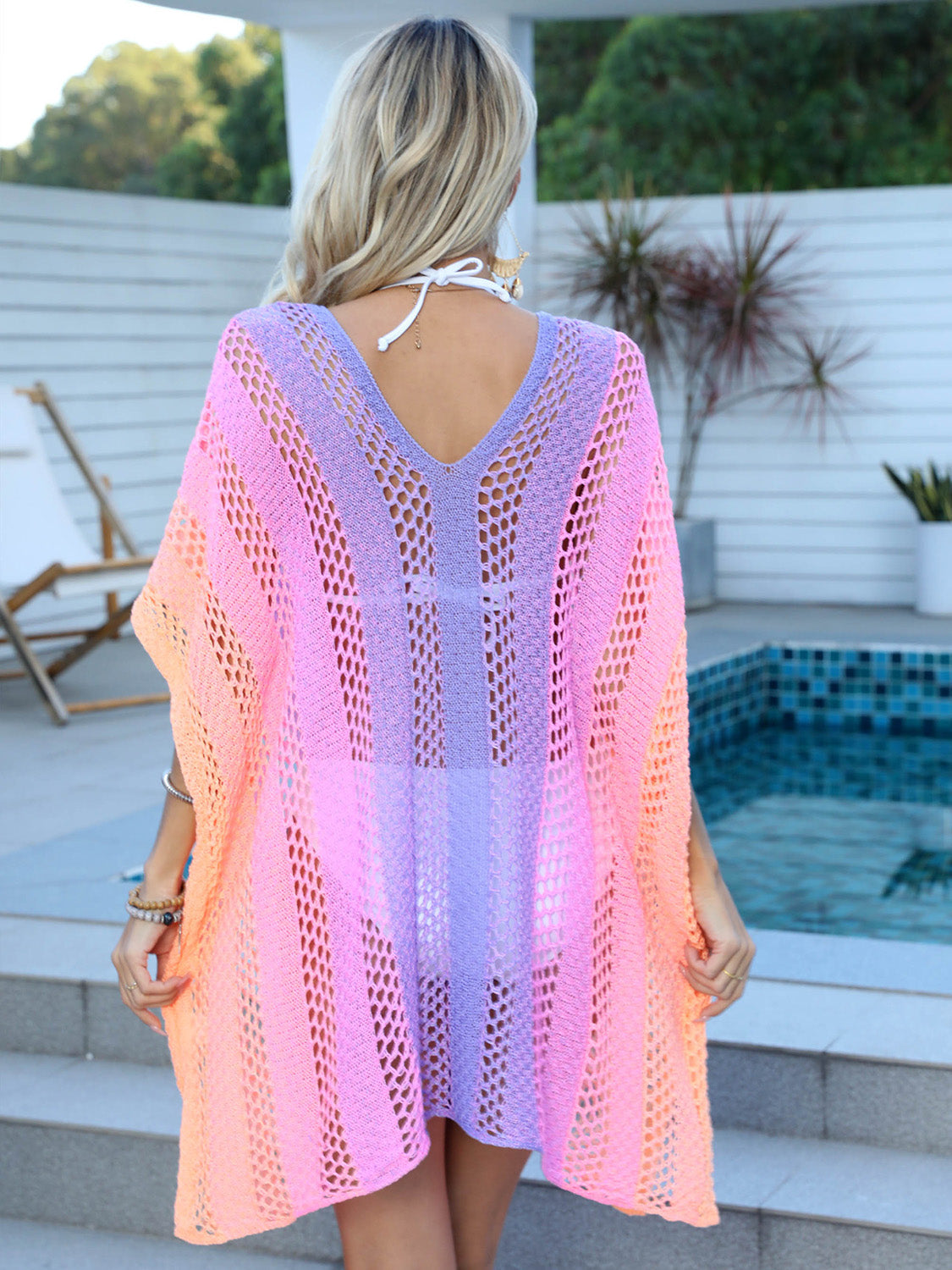 Openwork Contrast V-Neck Cover-Up (3 colors) - Premium Ladies Coverup -  Follower Of Faith Apparel beach apparel, Beach cover up for women, Colorful cover up, Knit cover up, Ladies cover up, new arrival, new arrivals, O & Y.M, Sale, Ship From Overseas, Stylish beach cover up, Swimsuit cover up, Womens cover up Shop our Christian T-Shirts & Apparel