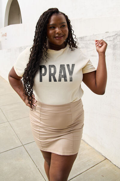 PRAY Ladies T-Shirt - Premium Ladies T-Shirt -  Follower Of Faith Apparel ladies Short sleeve, ladies Short Sleeve t shirt, ladies Short Sleeve tee, ladies short sleeve tees, new arrival, new arrivals, Pray shirt, Pray t shirt, Ship From Overseas, Simply Love Shop our Christian T-Shirts & Apparel