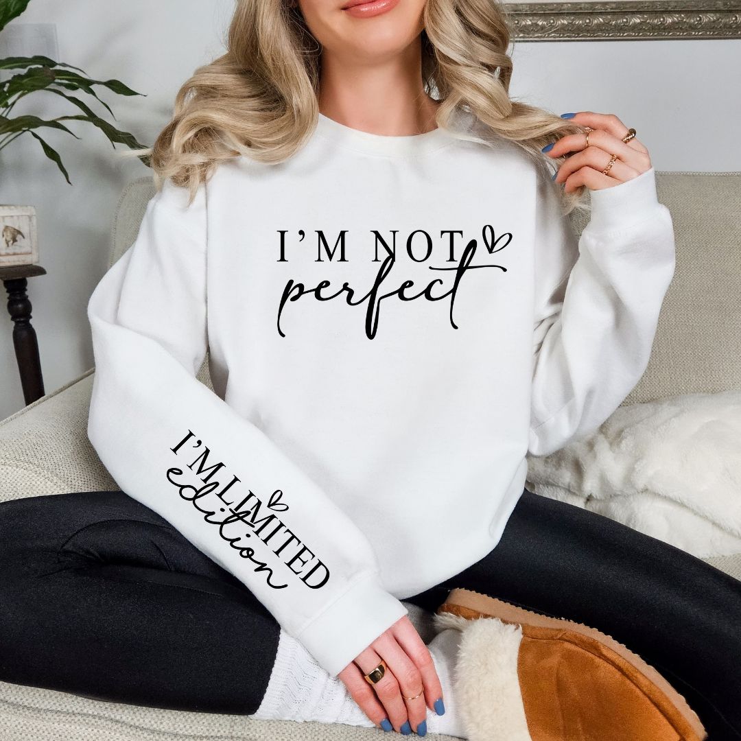 PREORDER: I'm Not Perfect Ladies Sweatshirt (3 Colors ) - Premium Ladies Sweatshirt -  Follower Of Faith Apparel 1XL, 2XL, 3XL, Ave Marketplace, Closed Preorder, L/XL, ladies Christian apparel, Ladies Christian sweatshirt, Ladies sweatshirt, new arrival, new arrivals, P1-31-2024, Preorder, S/M, Tops, XS/S Shop our Christian T-Shirts & Apparel