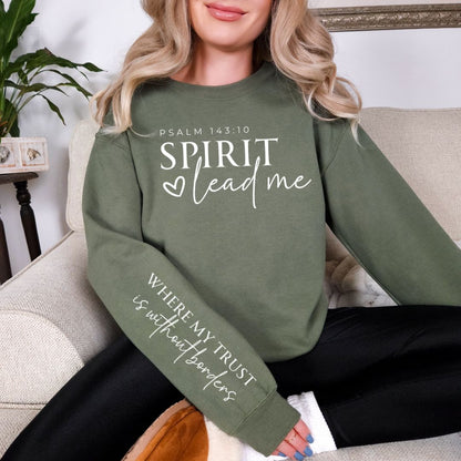 PREORDER: Spirit Lead Me Sweatshirt (4 Colors) - Ladies Sweatshirt - Premium Ladies Sweatshirt -  Follower Of Faith Apparel 1XL, 2XL, 3XL, Ave Marketplace, Closed Preorder, L/XL, Ladies sweatshirt, Ladies sweatshirts, new arrival, new arrivals, P1-31-2024, Preorder, S/M, Tops, XS/S Shop our Christian T-Shirts & Apparel