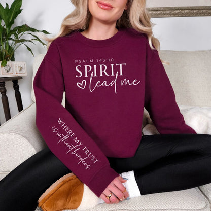 PREORDER: Spirit Lead Me Sweatshirt (4 Colors) - Ladies Sweatshirt - Premium Ladies Sweatshirt -  Follower Of Faith Apparel 1XL, 2XL, 3XL, Ave Marketplace, Closed Preorder, L/XL, Ladies sweatshirt, Ladies sweatshirts, new arrival, new arrivals, P1-31-2024, Preorder, S/M, Tops, XS/S Shop our Christian T-Shirts & Apparel