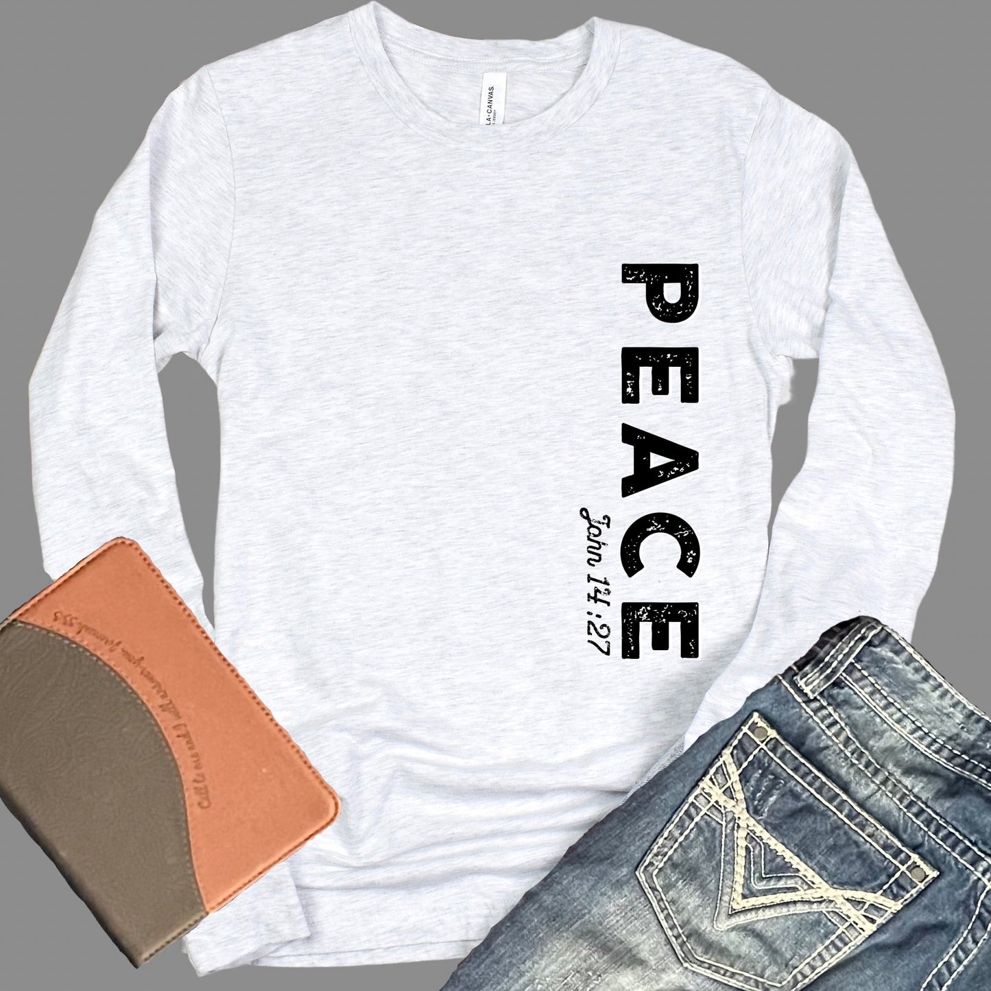 Peace Men’s Long Sleeve Tee - Premium Men's Long-sleeve -  Follower Of Faith ApparelChristian clothes for guys, Christian tees for men, Crew neck, Long Sleeves, Mens long sleeve tee, new, Peace long sleeve tee, Regular fit, Unisex Shop our Christian T-Shirts & Apparel