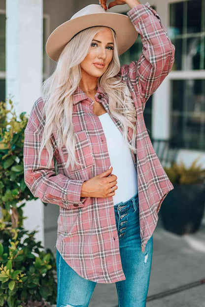 Plaid Curved Hem Dropped Shoulder Longline Shirt Jacket - Premium Jacket -  Follower Of Faith Apparel Jacket, Plaid jacket, Ship From Overseas, SYNZ Shop our Christian T-Shirts & Apparel