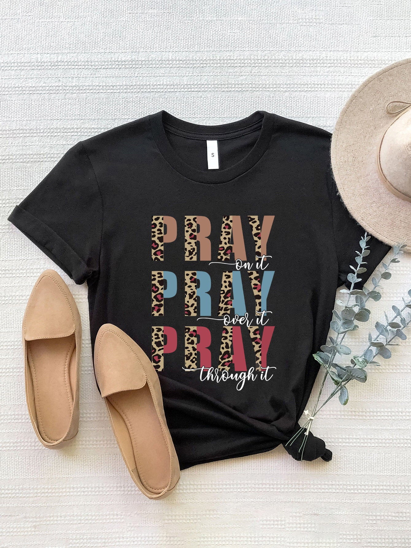 Pray On It Over It Through It Ladies T-Shirt - Follower Of Faith Apparel