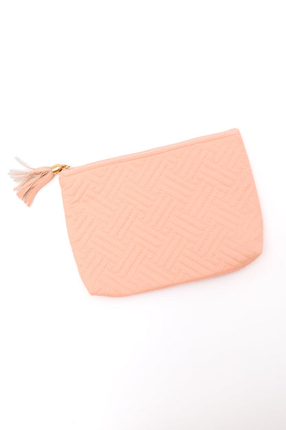 Quilted Travel Zip Pouch in Pink - Premium Womens -  Follower Of Faith Apparel 11-6-2023, 7-31-2023, Accessories, ASF8-22-2023, Ave Marketplace, Bags, gifts2023, giftsunder20, giftsunder40, Indoor, Makeup Bags, OS, stockingstuffers, studio, Valentine 24 Shop our Christian T-Shirts & Apparel