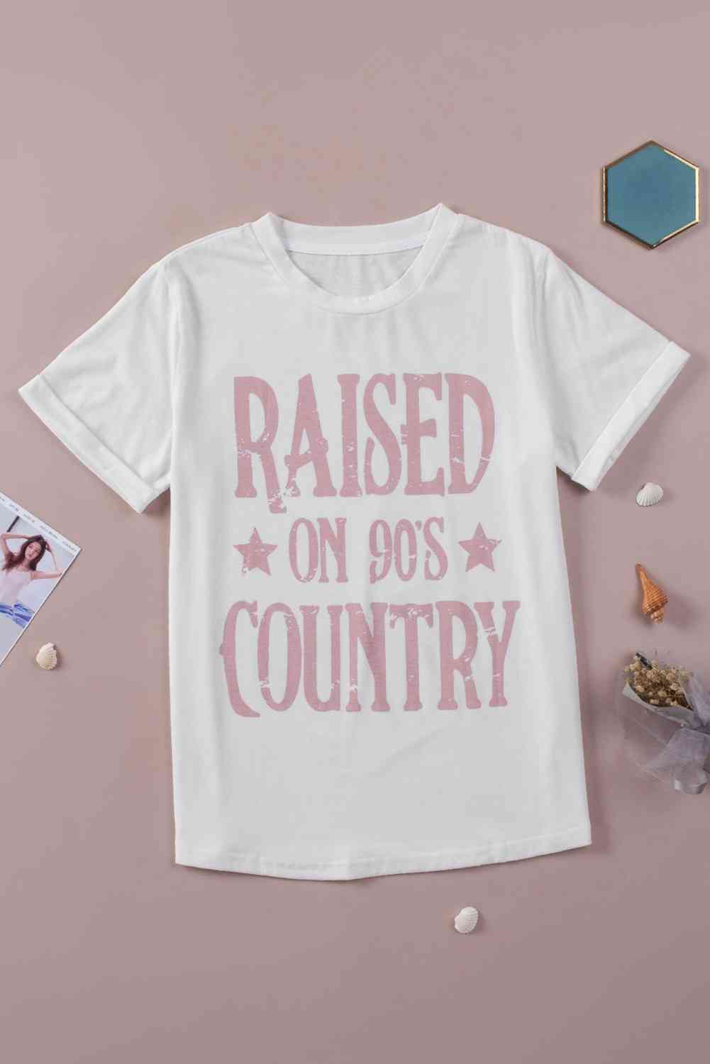 RAISED ON 90'S COUNTRY Ladies T-Shirt - Premium Ladies T-Shirt -  Follower Of Faith Apparel Country t shirt, ladies Short sleeve, ladies Short Sleeve t shirt, ladies Short Sleeve tee, ladies short sleeve tees, Raised on 90’s country t shirt, Ship From Overseas, SYNZ Shop our Christian T-Shirts & Apparel