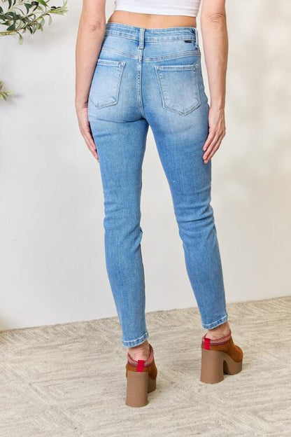 RISEN Full Size Mid Rise Skinny Jeans - Premium Jeans -  Follower Of Faith Apparel Midrise risen jeans, new, new arrival, RISEN, Risen jeans, Ship from USA, Skinny jeans Shop our Christian T-Shirts & Apparel