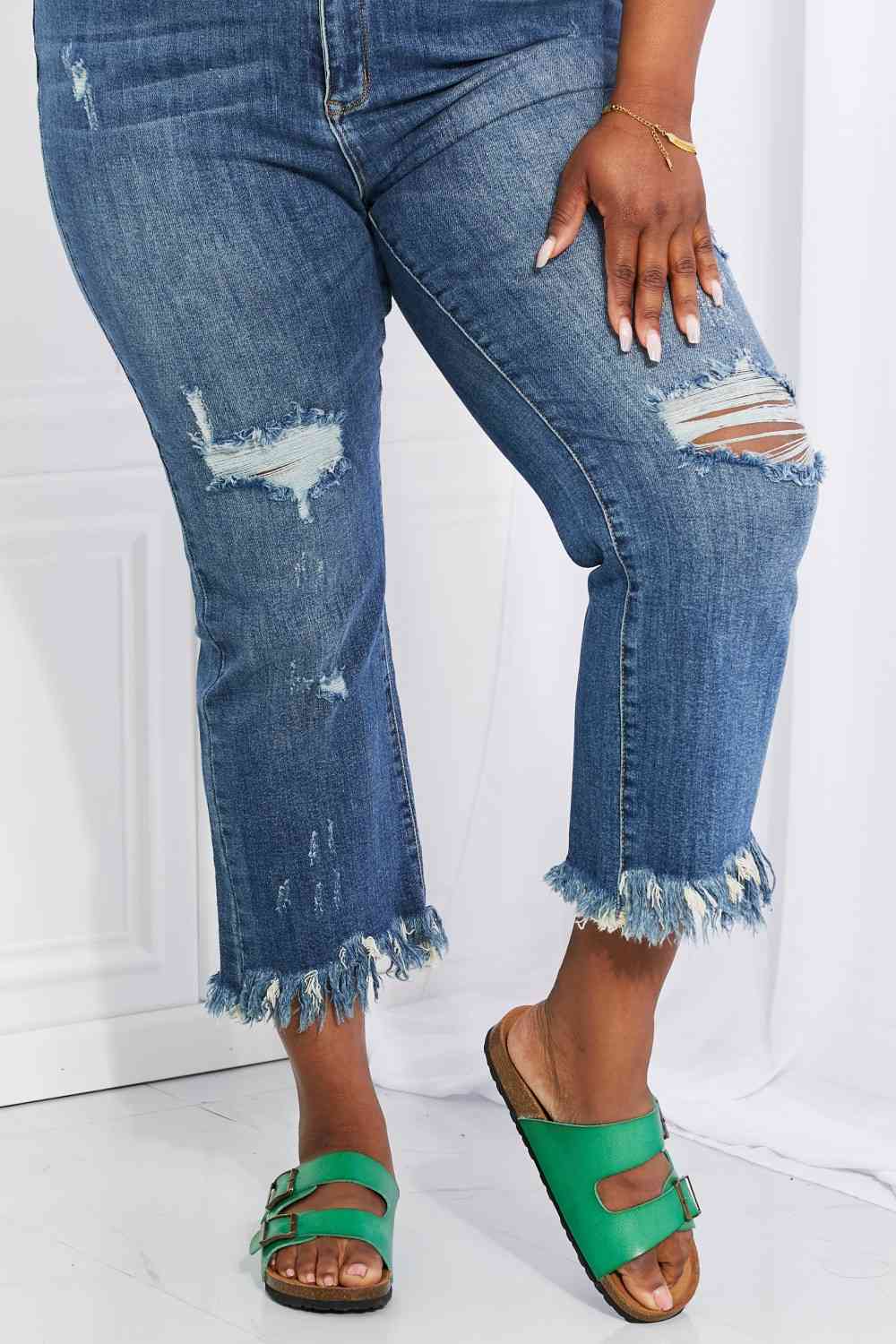 RISEN Undone Chic Straight Leg Jeans - Follower Of Faith Apparel