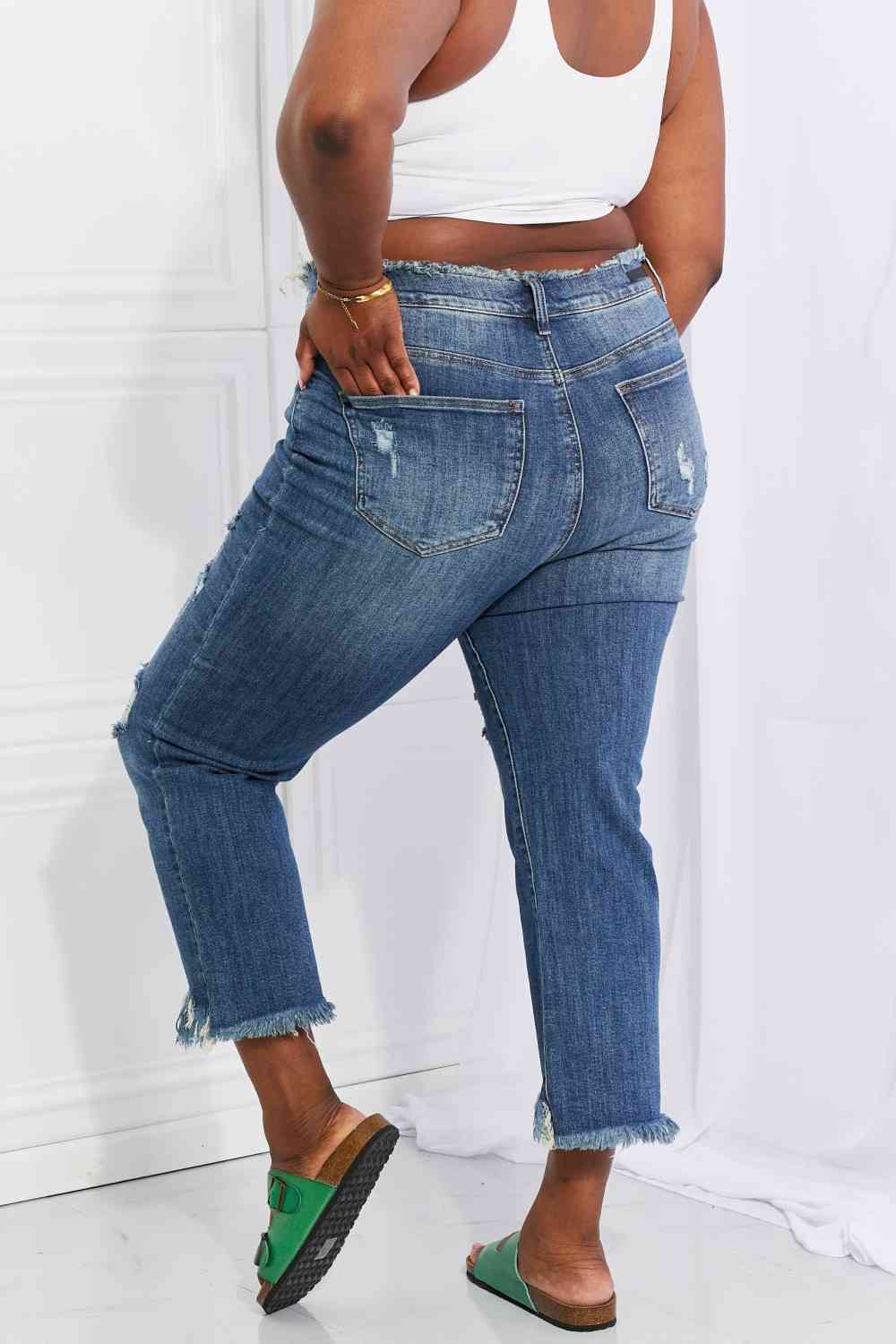 RISEN Undone Chic Straight Leg Jeans - Follower Of Faith Apparel