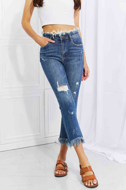 RISEN Undone Chic Straight Leg Jeans - Follower Of Faith Apparel