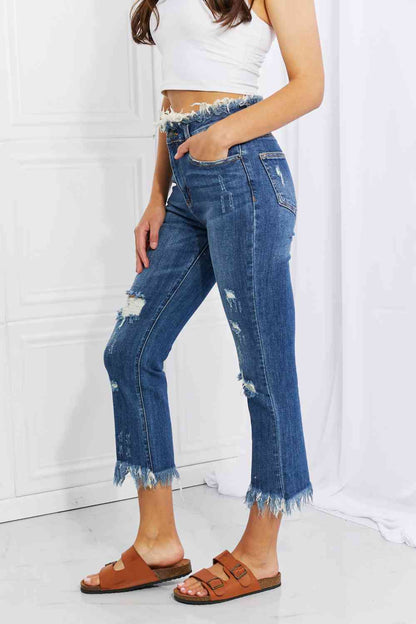 RISEN Undone Chic Straight Leg Jeans - Follower Of Faith Apparel