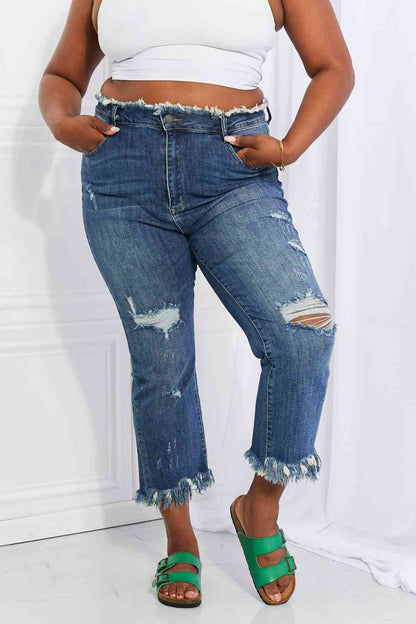 RISEN Undone Chic Straight Leg Jeans - Follower Of Faith Apparel