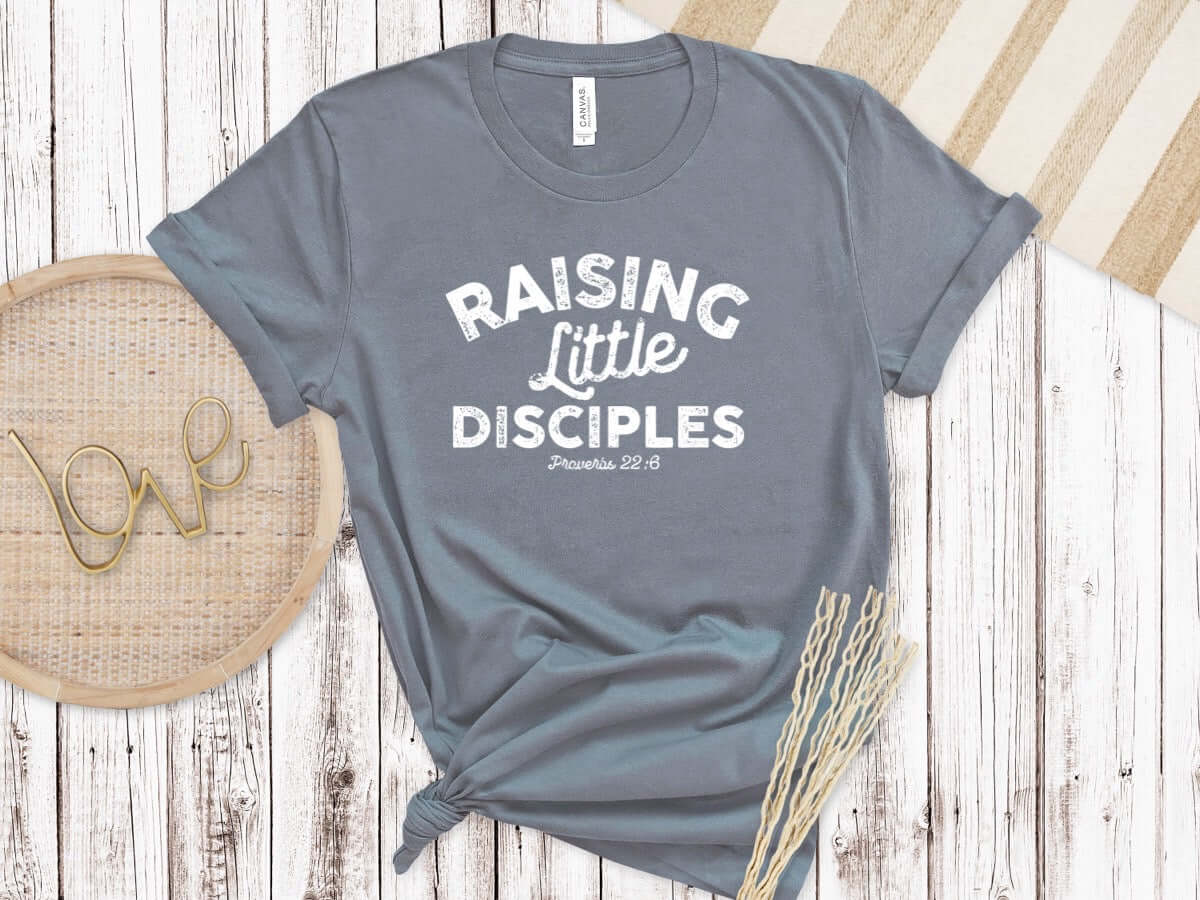 Raising Little Disciples Ladies T-Shirt - Premium Ladies T-Shirt -  Follower Of Faith ApparelCotton, Crew neck, DTG, ladies Short sleeve, Men's Clothing, Regular fit, T-shirts, Unisex, Women's Clothing Shop our Christian T-Shirts & Apparel