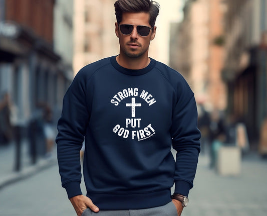 Real Men Put God First Men’s Sweatshirt - Premium Men's Sweatshirt -  Follower Of Faith ApparelBest seller mens, Crew neck, DTG, Men's Clothing, Men’s sweatshirt, New, Real men put god first, Regular fit, Sweatshirts, Unisex, Valentine's Day Picks, Women's Clothing Shop our Christian T-Shirts & Apparel