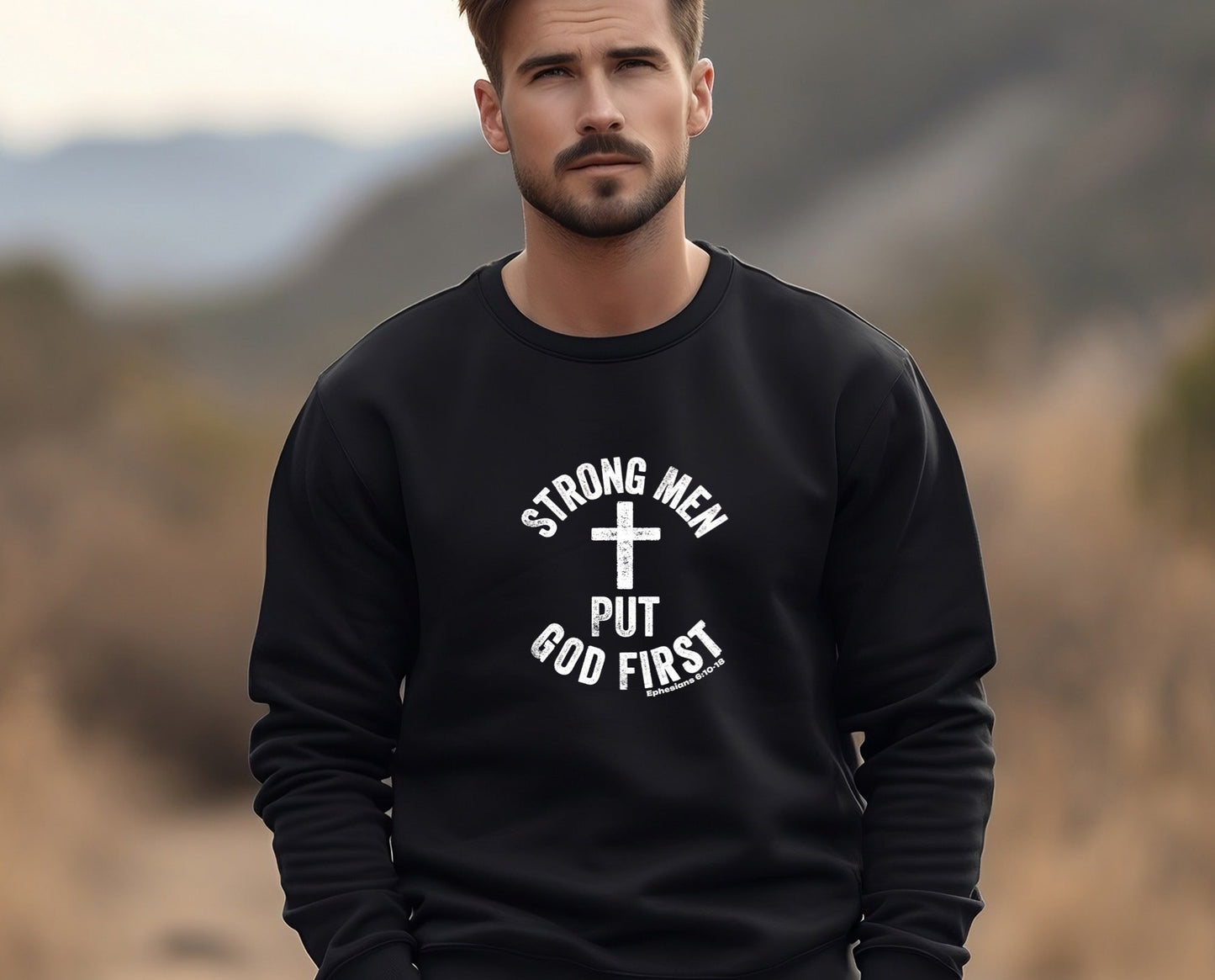 Real Men Put God First Men’s Sweatshirt - Premium Men's Sweatshirt -  Follower Of Faith ApparelBest seller mens, Crew neck, DTG, Men's Clothing, Men’s sweatshirt, New, Real men put god first, Regular fit, Sweatshirts, Unisex, Valentine's Day Picks, Women's Clothing Shop our Christian T-Shirts & Apparel