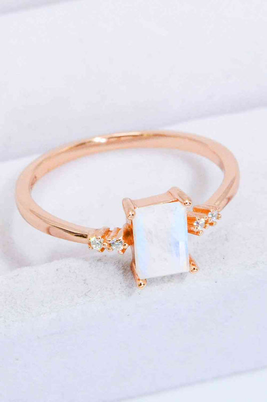 Rectangular Natural Moonstone Ring - Follower Of Faith Apparel