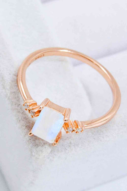 Rectangular Natural Moonstone Ring - Follower Of Faith Apparel