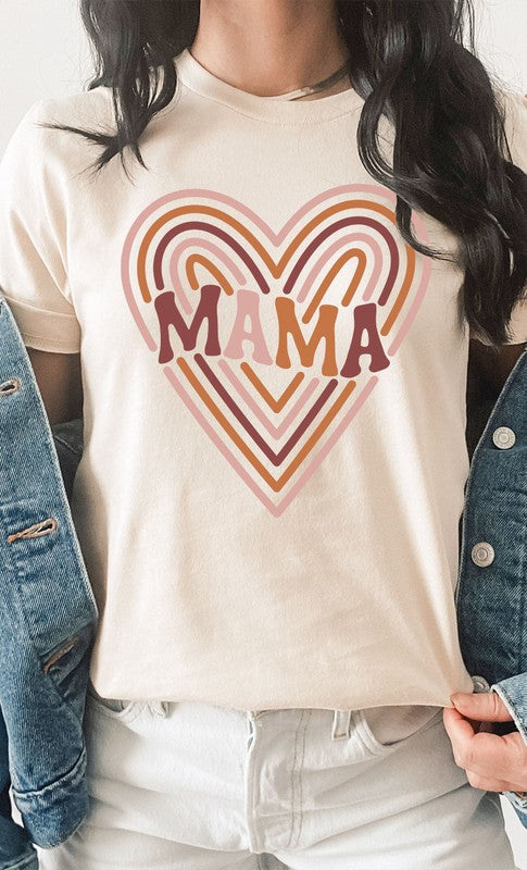 Retro Mama Heart Graphic Tee - Premium Ladies T-Shirt -  Follower Of Faith Apparel Graphic T-shirts, MAMA, Mama apparel, Mom t shirts, mom tees, new arrival, new arrivals, Retro mom tee, T-shirts for mom Shop our Christian T-Shirts & Apparel