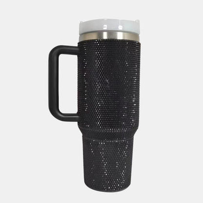 Rhinestone Stainless Steel Tumbler with Straw - Premium Tumblers -  Follower Of Faith Apparel40oz tumblers, Accessories, drink, drinkware, G.Y., large tumbler with handle, popular TikTok tumbler, rhinestone 40 oz tumbler, rhinestone stainless steel tumblers, Ship from USA, stainless steel tumblers, TikTok tumbler, tumbler, tumblers with handle, tumblers with handle and straw Shop our Christian T-Shirts & Apparel