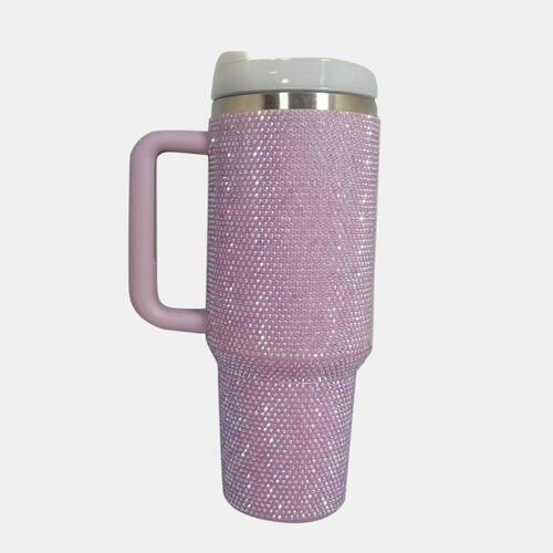 Rhinestone Stainless Steel Tumbler with Straw - Premium Tumblers -  Follower Of Faith Apparel40oz tumblers, Accessories, drink, drinkware, G.Y., large tumbler with handle, popular TikTok tumbler, rhinestone 40 oz tumbler, rhinestone stainless steel tumblers, Ship from USA, stainless steel tumblers, TikTok tumbler, tumbler, tumblers with handle, tumblers with handle and straw Shop our Christian T-Shirts & Apparel