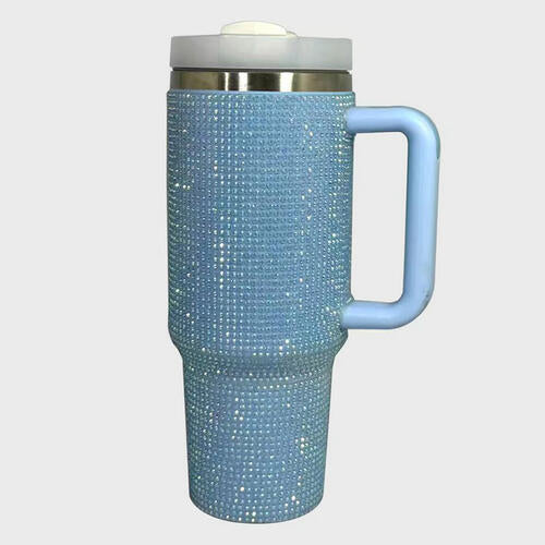 Rhinestone Stainless Steel Tumbler with Straw - Premium Tumblers -  Follower Of Faith Apparel40oz tumblers, Accessories, drink, drinkware, G.Y., large tumbler with handle, popular TikTok tumbler, rhinestone 40 oz tumbler, rhinestone stainless steel tumblers, Ship from USA, stainless steel tumblers, TikTok tumbler, tumbler, tumblers with handle, tumblers with handle and straw Shop our Christian T-Shirts & Apparel