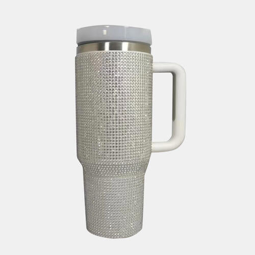 Rhinestone Stainless Steel Tumbler with Straw - Premium Tumblers -  Follower Of Faith Apparel40oz tumblers, Accessories, drink, drinkware, G.Y., large tumbler with handle, popular TikTok tumbler, rhinestone 40 oz tumbler, rhinestone stainless steel tumblers, Ship from USA, stainless steel tumblers, TikTok tumbler, tumbler, tumblers with handle, tumblers with handle and straw Shop our Christian T-Shirts & Apparel
