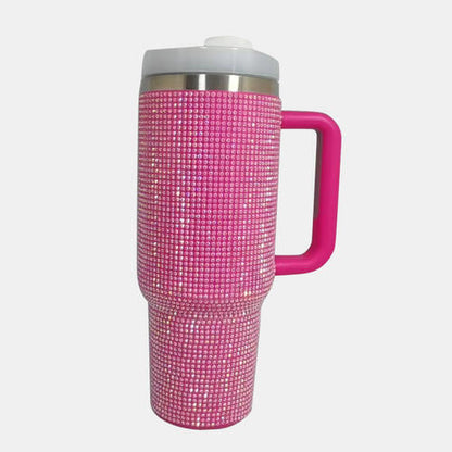 Rhinestone Stainless Steel Tumbler with Straw - Premium Tumblers -  Follower Of Faith Apparel40oz tumblers, Accessories, drink, drinkware, G.Y., large tumbler with handle, popular TikTok tumbler, rhinestone 40 oz tumbler, rhinestone stainless steel tumblers, Ship from USA, stainless steel tumblers, TikTok tumbler, tumbler, tumblers with handle, tumblers with handle and straw Shop our Christian T-Shirts & Apparel