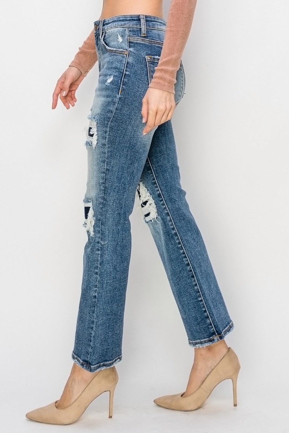 Risen Amelia High Rise Distressed Ankle Flare Jeans - Premium Ladies jeans -  Follower Of Faith Apparel RISEN, Ship from USA Shop our Christian T-Shirts & Apparel